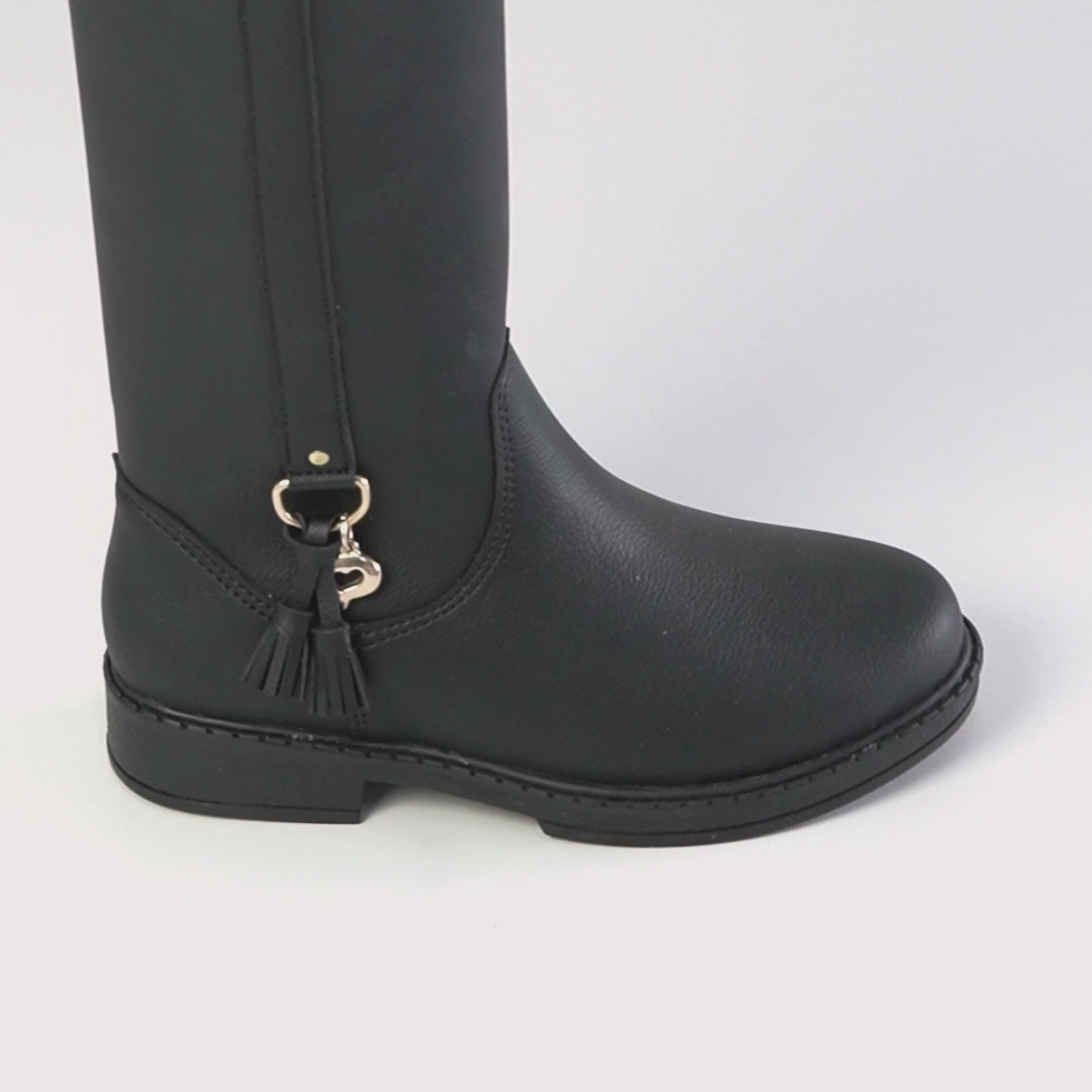Bota Infantil Cano Longo Pampili Safira Preta