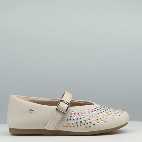 Sapatilha Infantil Pampili Vanila Strass Coloridos Nude