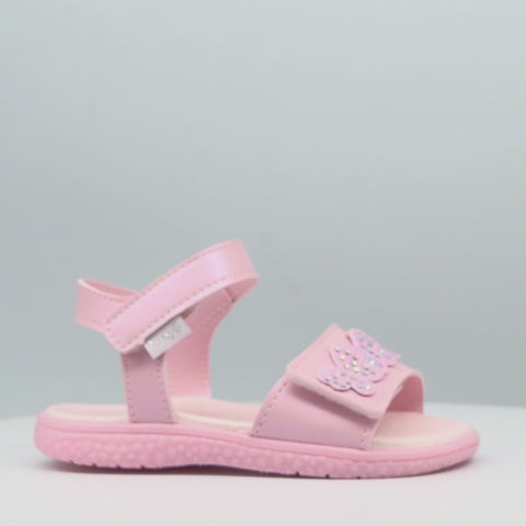 Sandália Infantil Pampili Bia Borboletas Rosa Claro