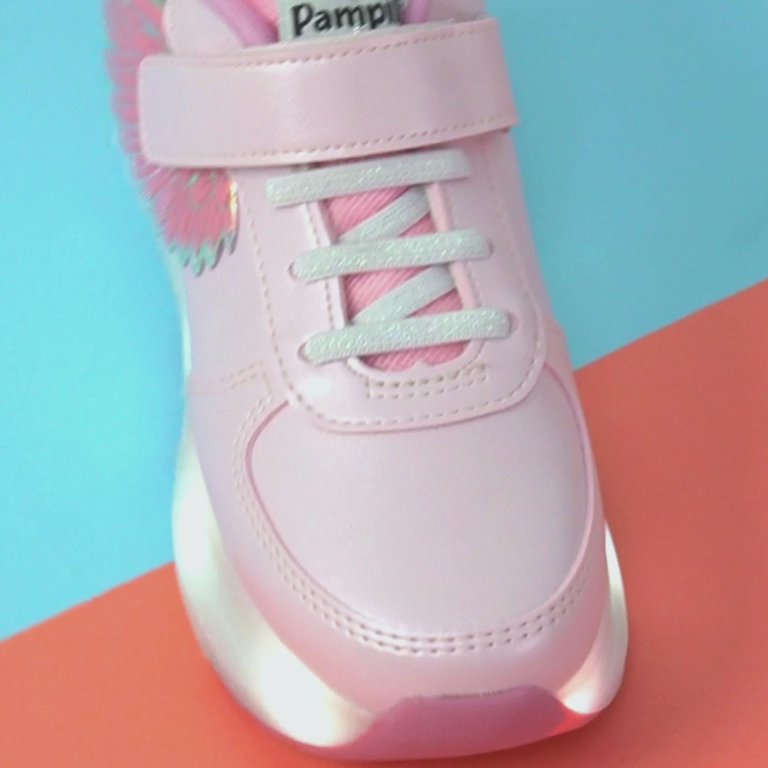Tênis de Rodinhas Pampili Fly com Led Rosa Claro