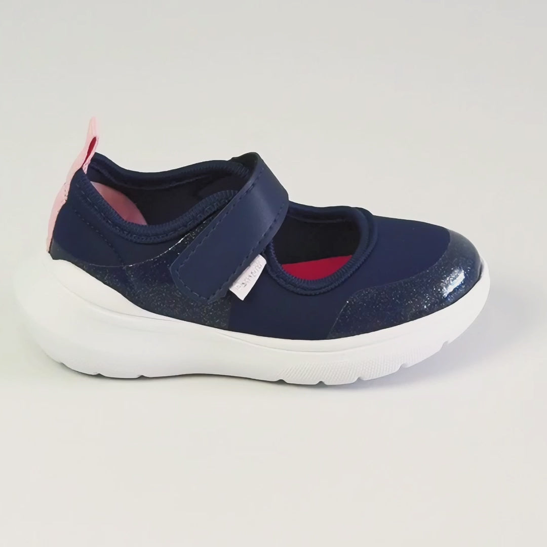 Tenis Infantil Feminino Pampili Sky Mary Jane Azul Marinho