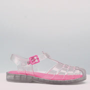 Sandália Infantil Pampili Glee Valen Transparente Gliter Rosa