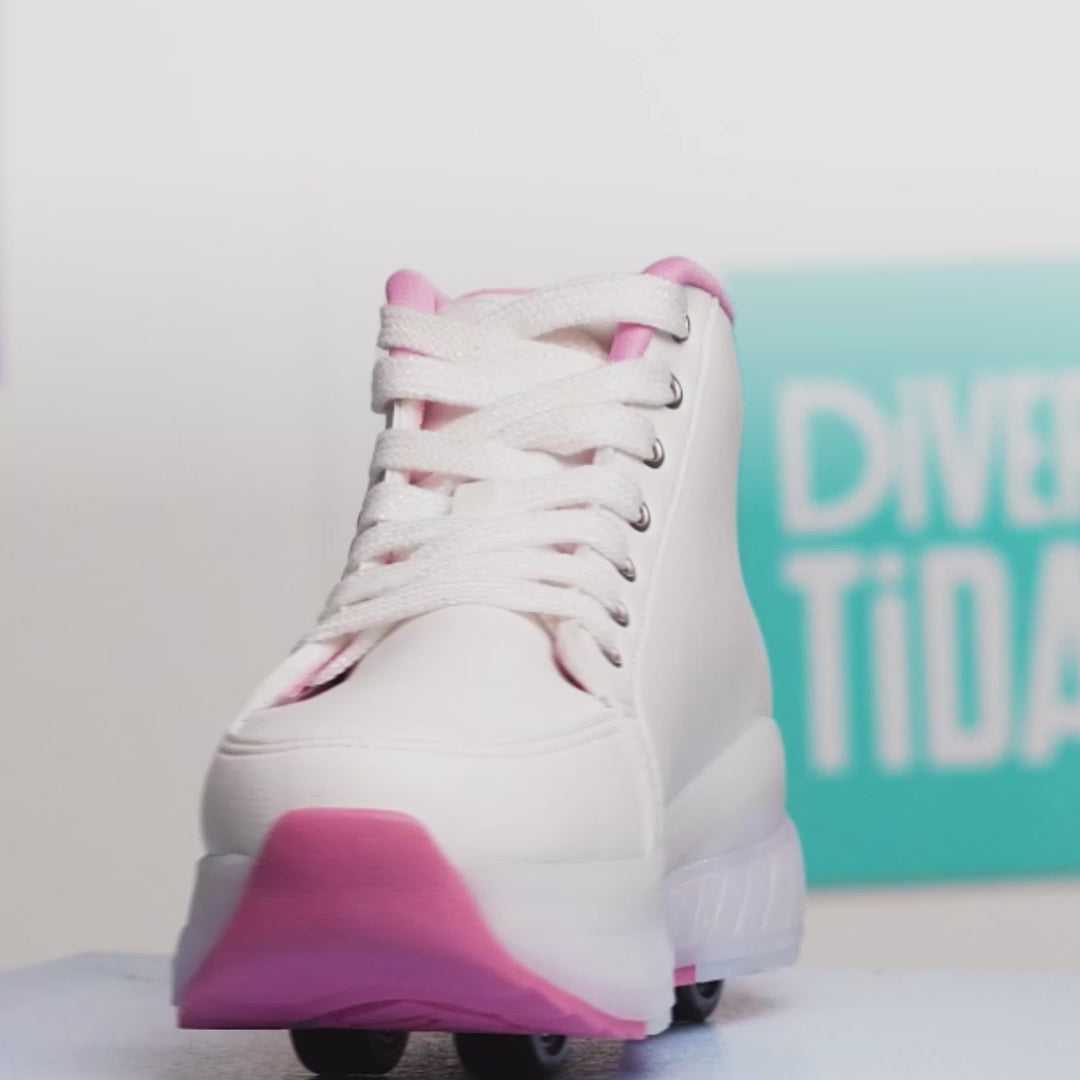 Tênis de Rodinhas Pampili Fly com Led Rosa Claro