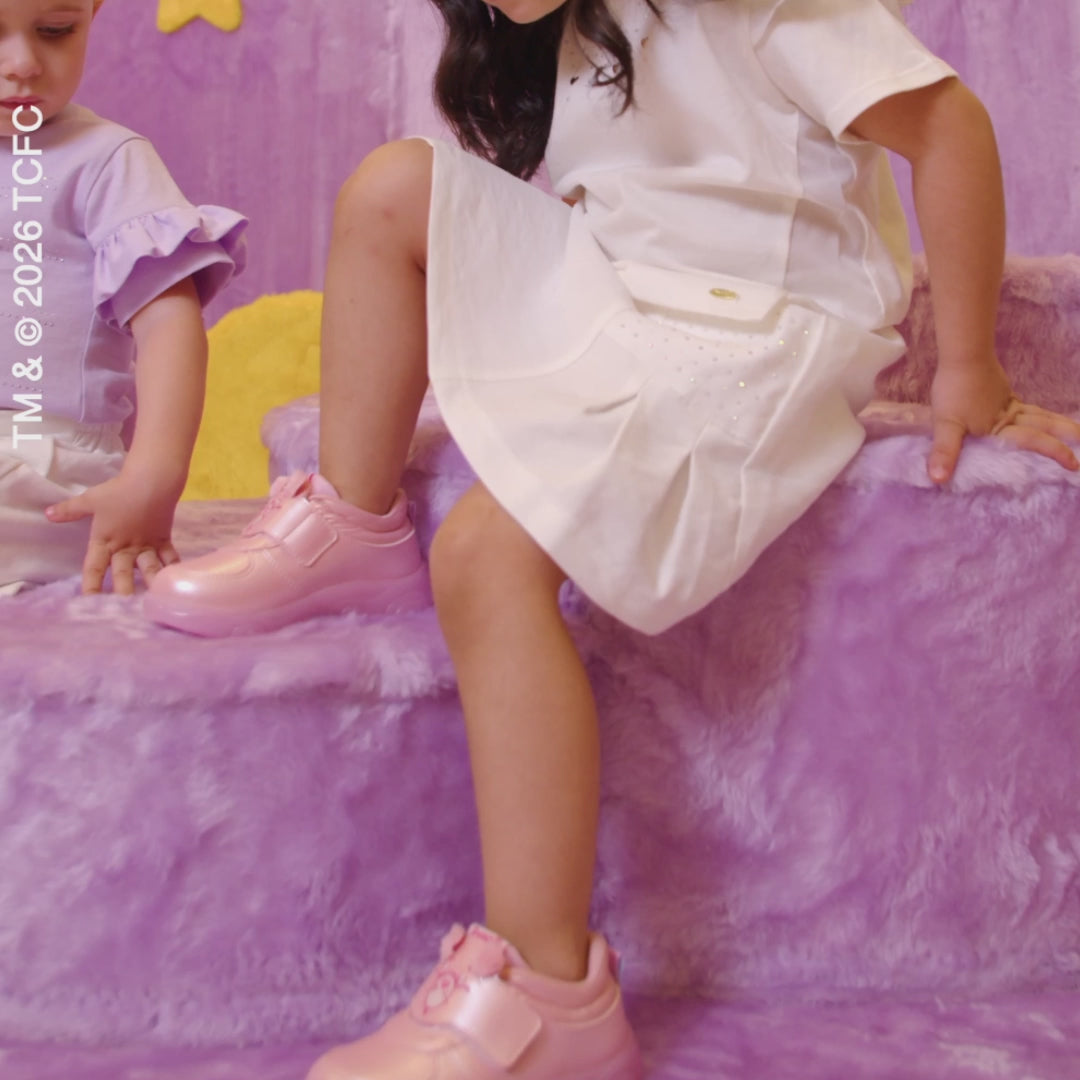 Tênis de Led Infantil Feminino Liz Luz Ursinhos Carinhosos  Pelúcia Rosa