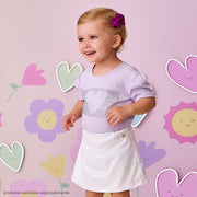 Camiseta Infantil Pampili Coração em Strass Lilás