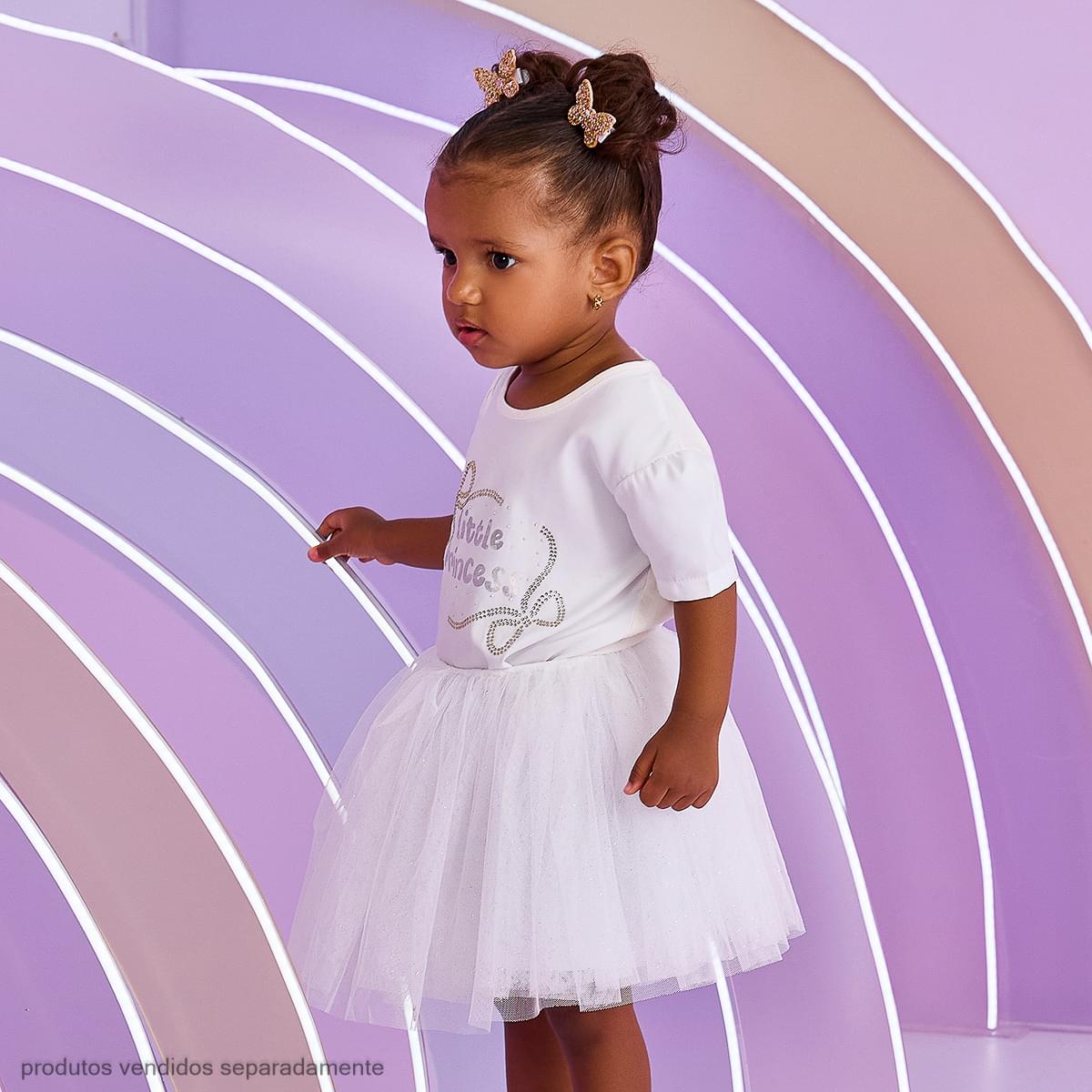 Camiseta Infantil Pampili Little Princess Off White