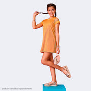 Vestido Infantil Pampili Telado Vibrante Laranja