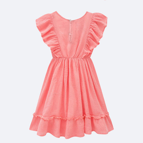 Vestido Infantil Kukiê Laise e Babado Rosa - foto costas vestido