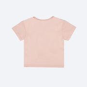 Camiseta Infantil Pampili Be Happy Metalizado Rosa Novo - costas da camiseta feminina
