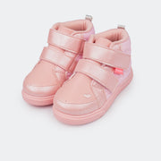 Tênis Infantil Feminino Pampili Pom Pom Bordado Coração Rosa Glace - frente infantil rosa