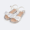 Sandália Infantil Primeiros Passos Pampili Mili Glitter Strass Branca