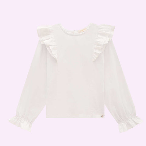 Camisa Infantil Infanti Renda Guippir Branca - frente camisa branca