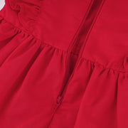 Vestido de Festa Bebê Mon Sucré com Calcinha Laço e Babados Vermelho - zíper traseiro