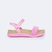 Sandália Papete Infantil Fly Elástico Comfy Rosa - lateral da sandália papete feminina