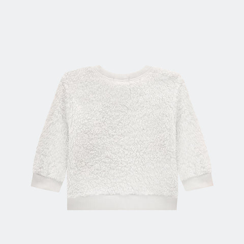 Blusa Bebê Kukiê Pelúcia Ursinha Off White - costas blusa bebê inverno