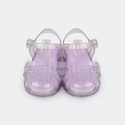 Sandália de Led Infantil Pampili Full Plastic Transparente com Glitter e Lilás - foto frontal