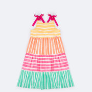 Vestido Kids Món Sucré Midi Multicolorido - frente