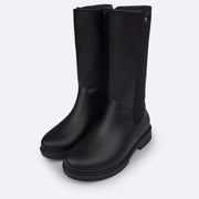 Bota Infantil Feminina Pampili Safira Cano Longo Strass Preta - bota preta