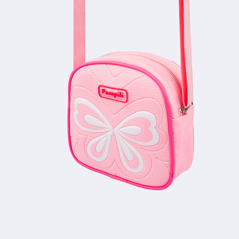 Bolsa Infantil Pampili Eco Amigável Borboleta Rosa Neon - frente bolsa bebê