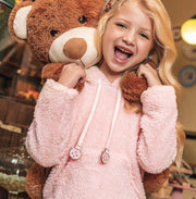Blusa Infantil Kukiê Soft com Capuz Rosa Bebê - menina com blusa de frio