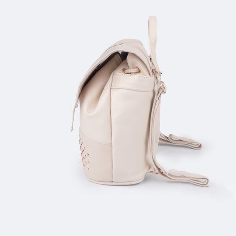 Mochila Pequena Infantil Pampili com Aplicações de Pedraria Lilac - lateral da mochila e alça regulável 