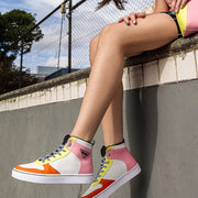 Tênis Cano Médio Feminino #Fun Basket Funny Neon Colorido.