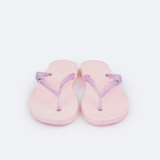 Chinelo Infantil Pampili Love Eco Amigável Rosa Glace - frente chinelo menina