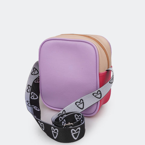 Bolsa Tiracolo Tweenie com Bolso Frontal Colorida - foto traseira em lilás 