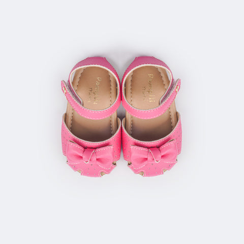 Sandália de Bebê Pampili Nana Laço e Nó Pink - palmilha confortável