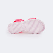 Sandália Papete Infantil Pampili Candy Tecido Comfy Matelassê Pink Flúor - sola antiderrapante