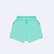 Short Saia Infantil Infanti Strass e Pérolas Verde - costas do short infantil feminino