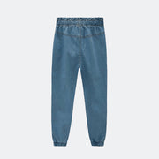 Calça Jeans Infantil Infanti Jogger Azul Claro - costas calça jeans infantil jogger