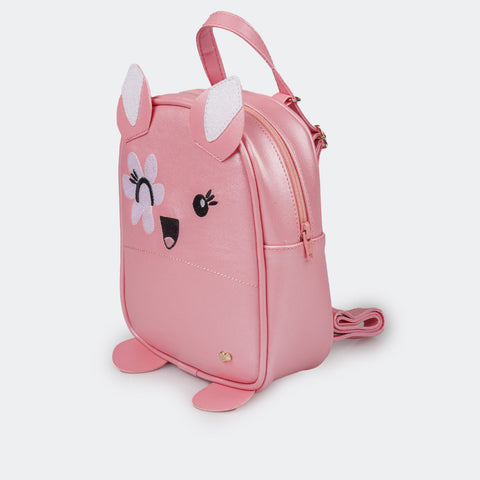 Bolsa Mochila Infantil Pampili Rosa Chiclete Pampis Ceci, detalhes laterais. 600.1099-ROSA CHICLETE_2.jpg