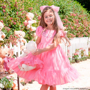 Vestido de Tule Kids Pituchinhus com Strass Rosa - vestido de tule na menina