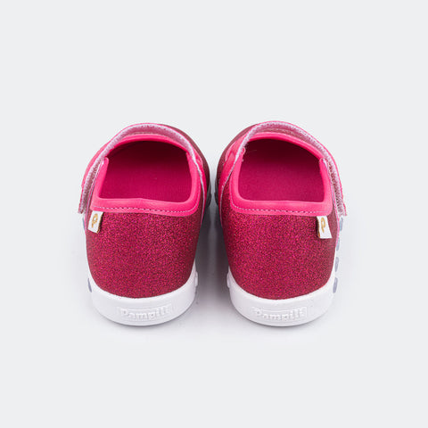 Tênis de Led Infantil Sneaker Luz com Velcro Pink.