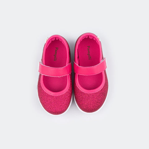 Tênis de Led Infantil Sneaker Luz com Velcro Pink.