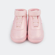 Tênis de Led Infantil Sneaker Luz Cano Médio Love Glitter Fino Rosa Iogurte.