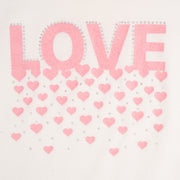Camiseta Infantil Pampili Love Glitter e Strass Off White - estampa frontal