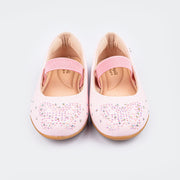 Sapatilha Infantil Bailarina Borboleta Glitter Rosa Bale.