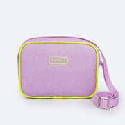 Bolsa Infantil Pampili Brilho Lilás e Amarelo Neon - frente da bolsa infantil feminina