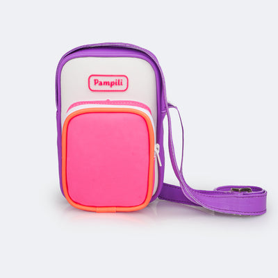 Bolsa Infantil Pampili Holográfica Branca e Colorida - frente da bolsa com cores 