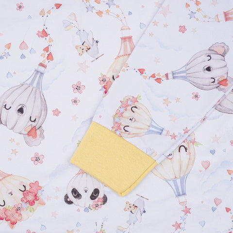 Pijama Infantil Alakazoo Manga Longa Balões Fofos Off White - punho na manga