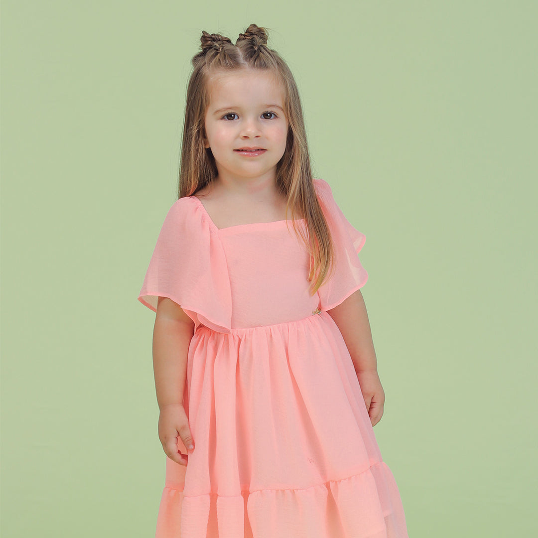Laço Vestido Infantil De Tecido Crepe Vestido Infantil Bambollina