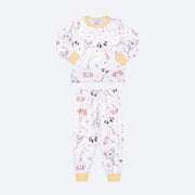 Pijama Infantil Alakazoo Manga Longa Balões Fofos Off White - frente pijama infantil colorido