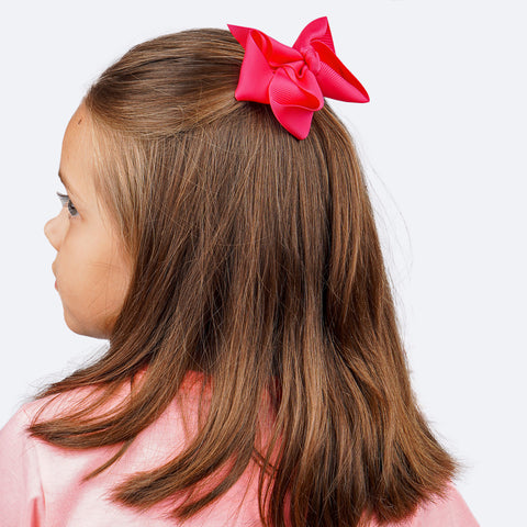 Presilha de Cabelo Bico de Pato Pampili Laço Duplo Pink - presilha bico de pato no cabelo da menina