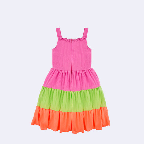 Vestido Kids Petit Cherie Três Marias Juice Watercolor Multicolorido - 2 a 6 Anos - costas do vestido