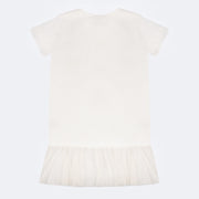 Vestido Infantil Pampili Paetê e Tule Off White - costas do vestido infantil branco