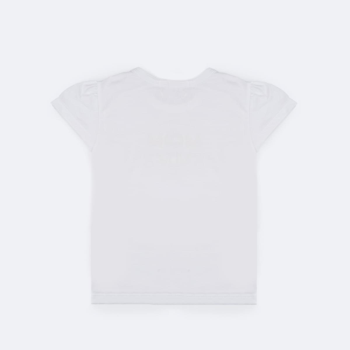 Camiseta Infantil Pampili More Smile Pedras Strass Branca - parte traseira da camiseta