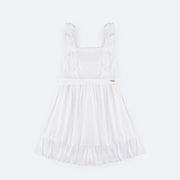 Vestido Kids Mon Sucré Happy Time com Babados Branco - frente