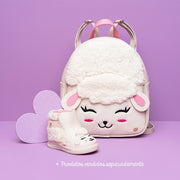 Mochila Infantil  Ovelha com Glitter Nude.